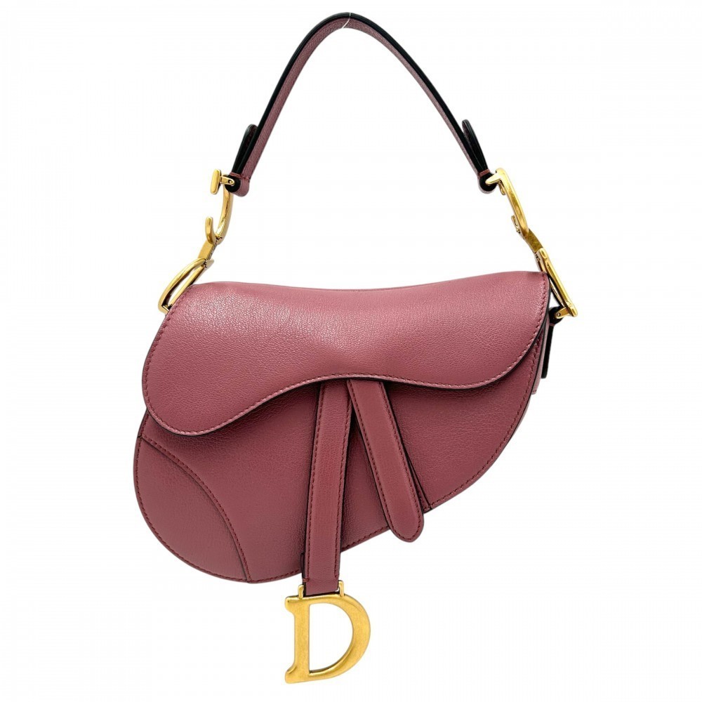 Christian Dior Saddle Bag Mini Leather Pink